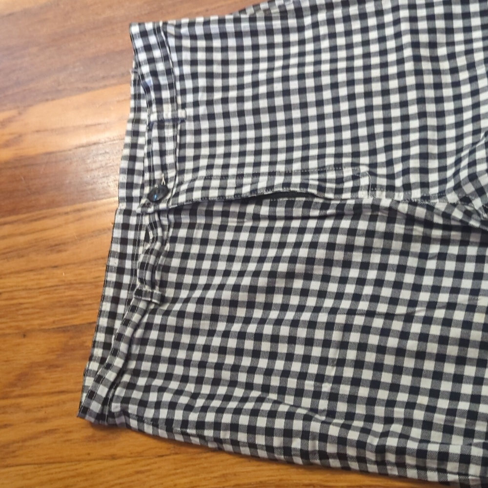 Collectif Plaid Gingham Black and White High Waisted Ankle Pants - Short Inseam - Picture 3 of 7